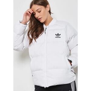 adidas Originals Womens SST Superstar Down Padded Coat White Puffa Bomber Size S